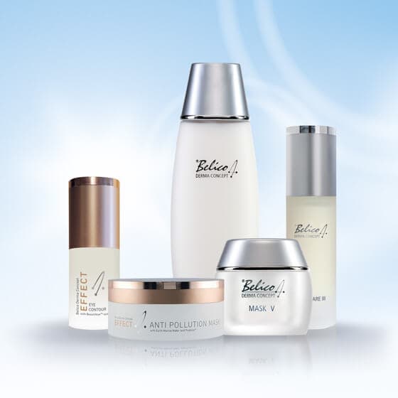 Five different Belico makeup products